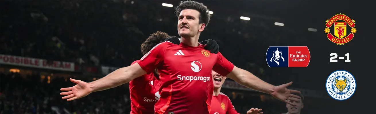 هدف ماجواير في الوقت بدل الضائع يمنح مانشستر يونايتد الفوز في الدور الخامس في كأس الاتحاد الإنجليزي