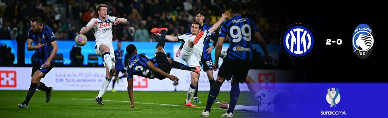 إنتر ميلان ينتصر على أتالانتا في نصف نهائي كأس السوبر الإيطالي بفوزه 2-0