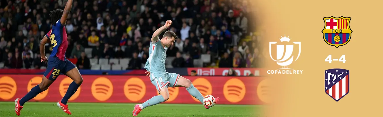 برشلونة 4-4 أتلتيكو مدريد: احتفالية أهداف في ذهاب كأس ملك إسبانيا تنتهي بالتعادل