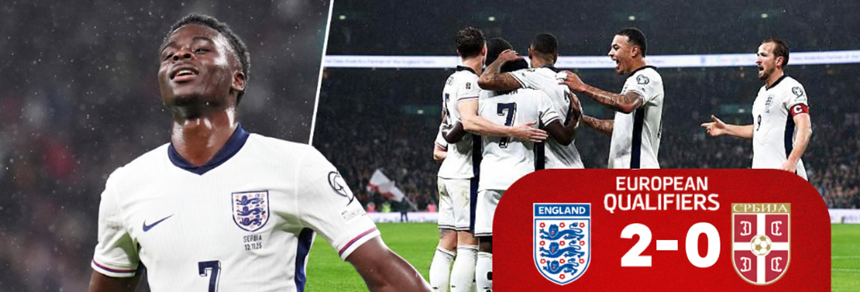 England 2-0 Serbia: Saka and Eze Score as Three Lions See Off the Eagles with Ease