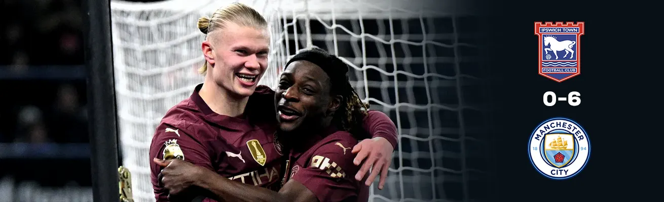 مانشستر سيتي يسحق إيبسويتش تاون 6-0