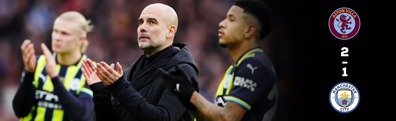 Aston Villa 2-1 Man City: Villa Leapfrog City as Pep Guardiola’s Struggles Continue