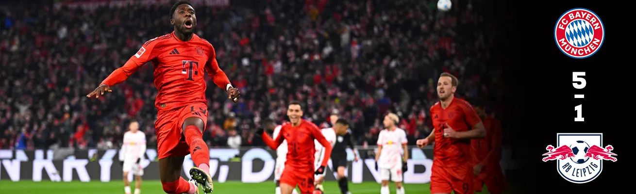 بايرن ميونيخ 5-1 آر بي لايبزيغ: بايرن الاقوى يهيمن على صدارة الدوري الألماني