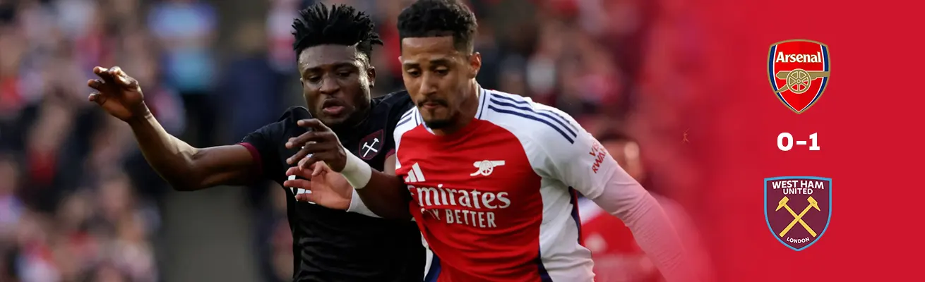 آرسنال 0-1 وست هام: آمال آرسنال في اللقب تتلقى ضربة بخسارة غير متوقعة