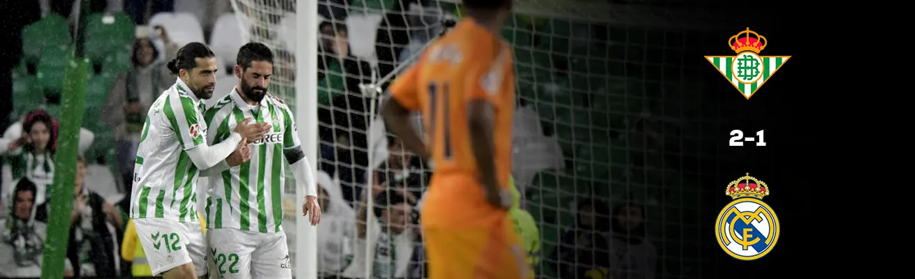 ريال بيتيس 2-1 ريال مدريد: بيتيس يفاجئ ريال مدريد ويفقد لوس بلانكوس فرصة صدارة الدوري