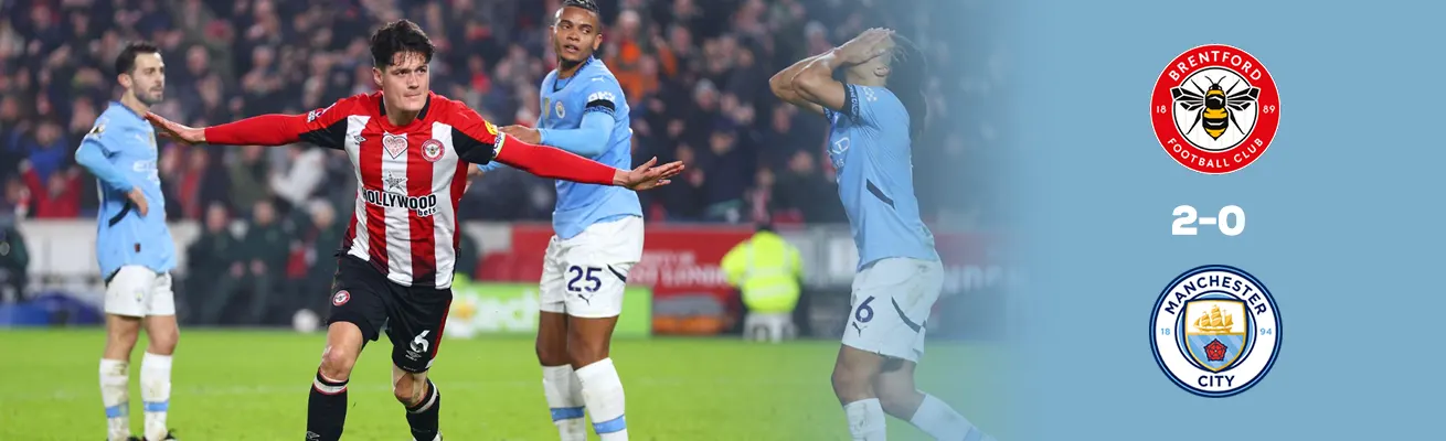 هدف متأخر لبرينتفورد في شباك مانشستر سيتي: ضربة جديدة لآمالهم في اللقب