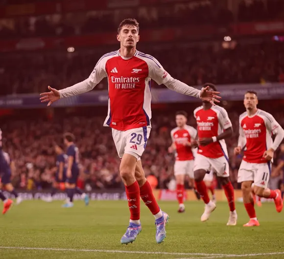 Arsenal 2-0 PSG: Havertz and Saka Score As Arsenal Defeat PSG in UEFA Champions League