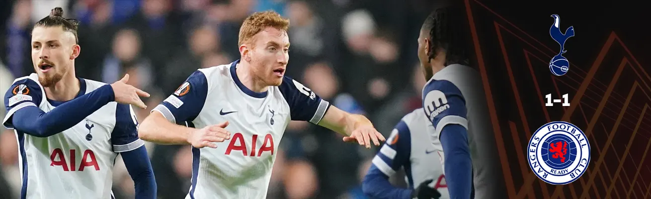 رينجرز 1-1 توتنهام هوتسبر: توتنهام يتعادل في وقت متأخر من الدوري الأوروبي