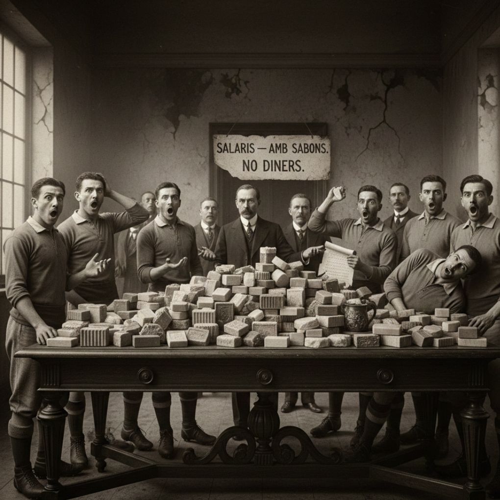 Barça began so broke that players donated soap and balls worth a car's price to survive.