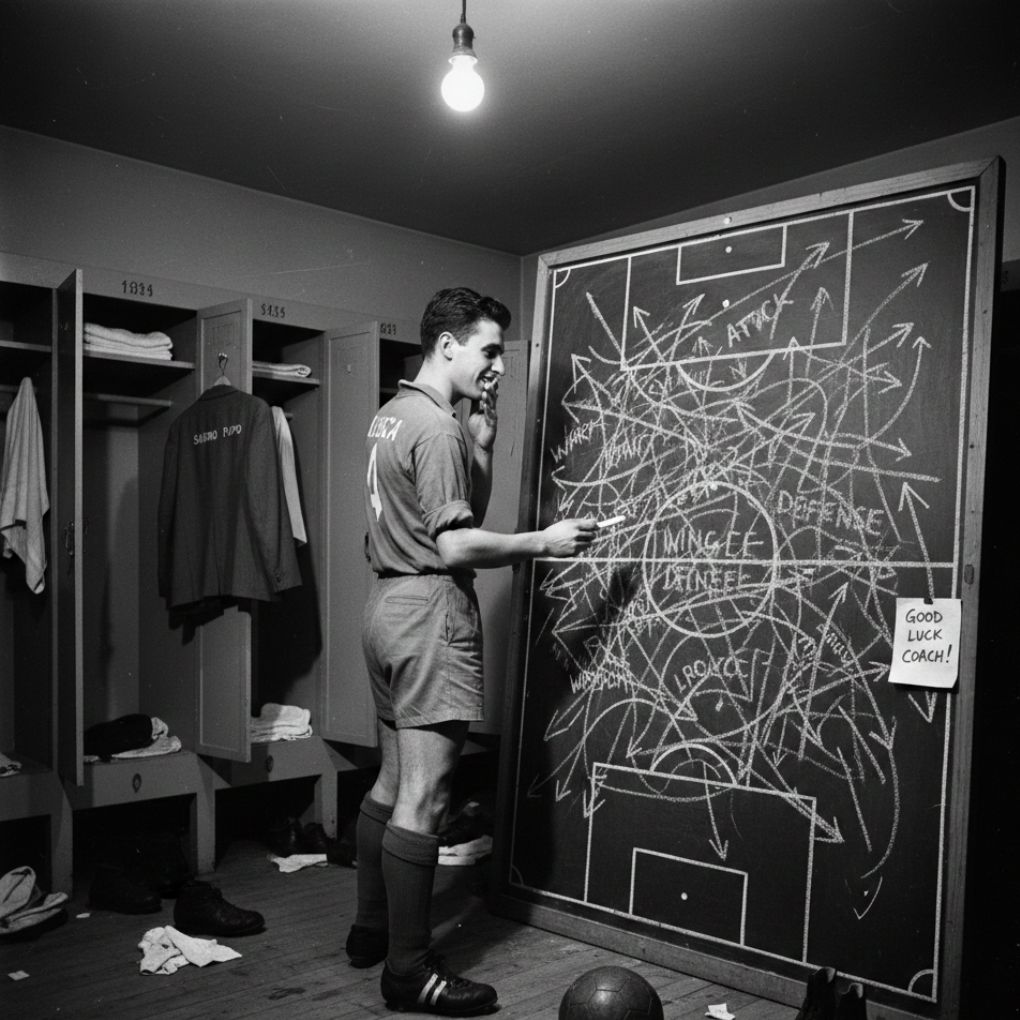 In 1954, prankster Gustavo Biosca sabotaged coach Sandro Puppo's tactical board with extra arrows.