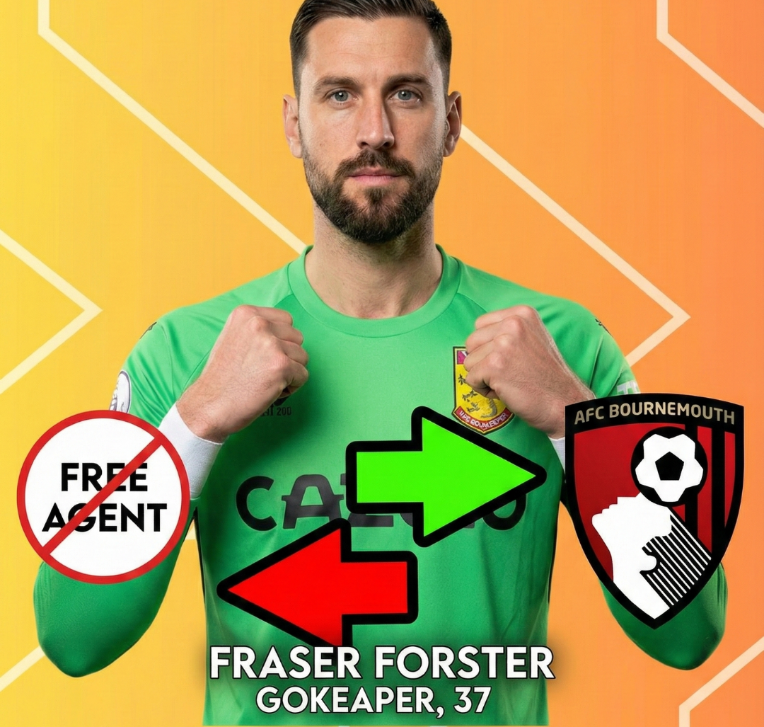 Fraser Forster joins Bournemouth on a free transfer until the end of the season