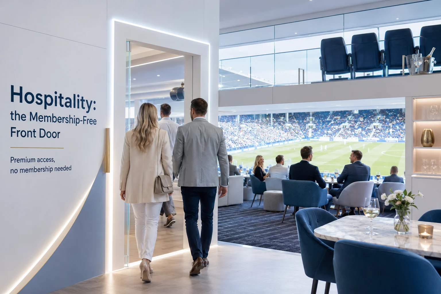 Leeds United hospitality lounge offering premium match access without club membership.