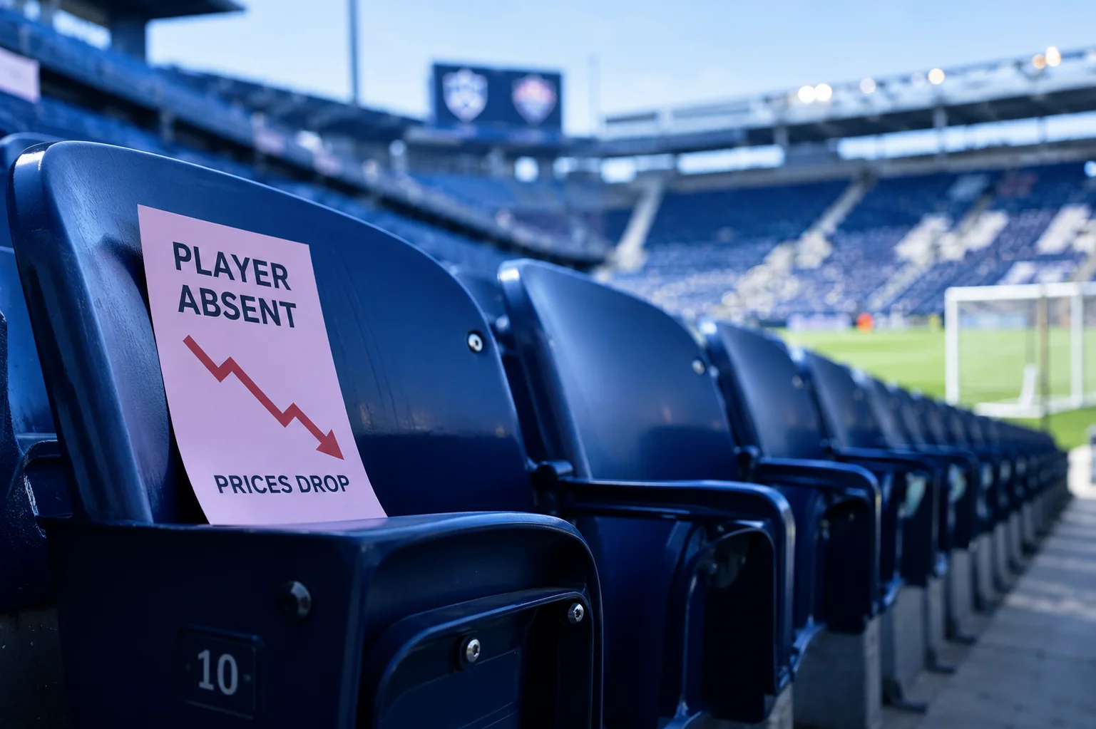 Graphic illustrating an Inter Miami CF ticket price jump from $29 to $329 with a rising arrow, set against the Miami skyline and a sold-out stadium screen.